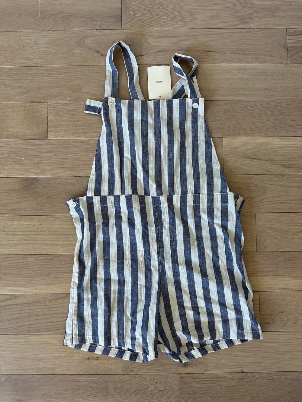 Mabo Linen Stripe Short Overalls / 10/11
